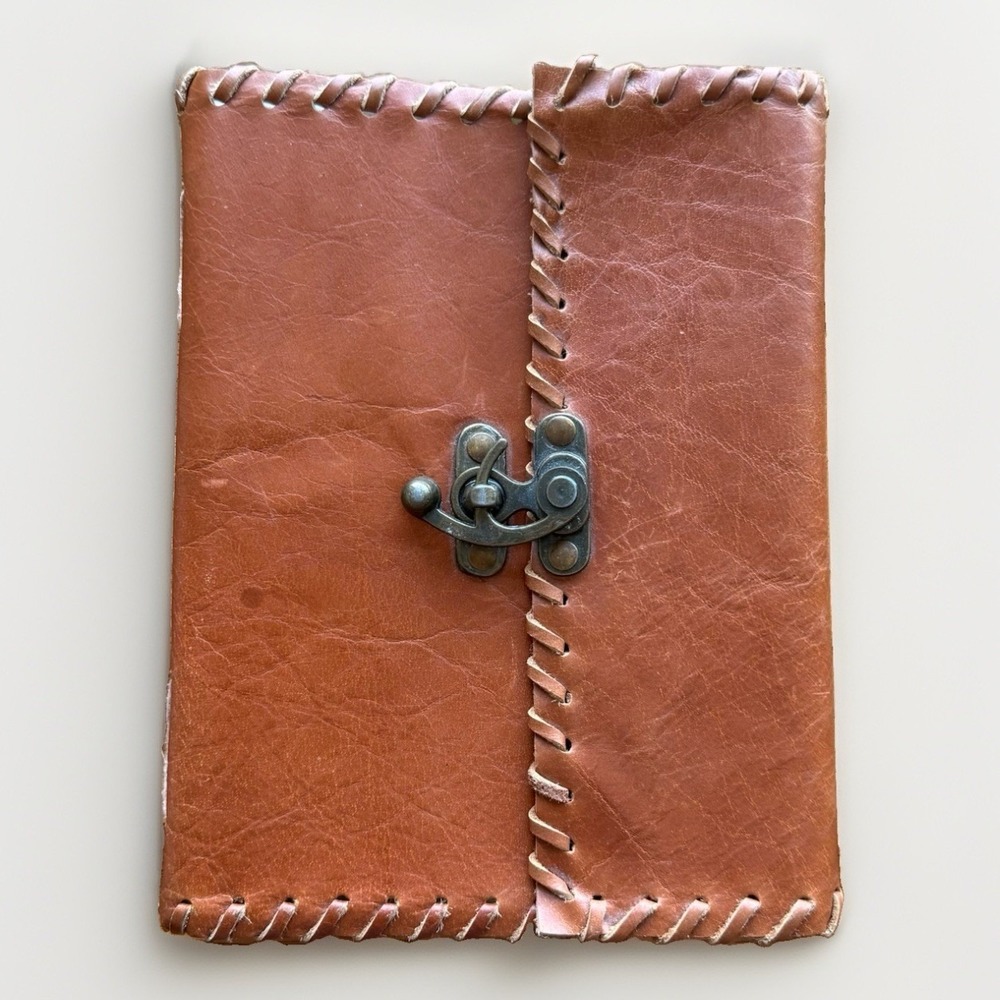 Vintage Leather Journal Diary Notebook Handmade 8X6 Safety Lock Crafted READ